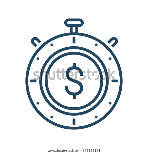 Coin Inside Stopwatch Vector Icon Meaning Stock Vector Royalty Free - 